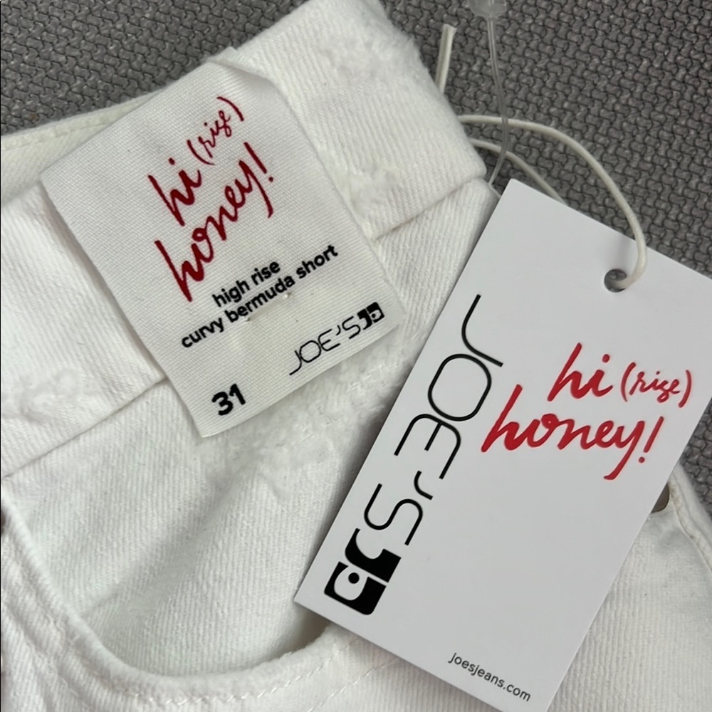 Joes White Denim Shorts Raw Hem Size 31 - Picture 5 of 7